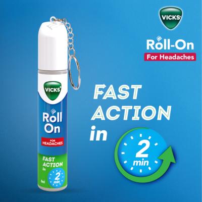 Vicks Roll On For Headaches 8 ml - Roll-On/Patch