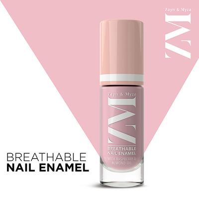 Zayn & Myza Breathable Nail Enamel With Raspberry & Almond Oil, Mauve Cheesecake 6 ml - Nail Polish