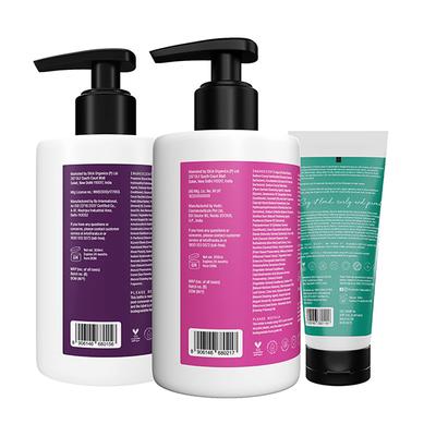 Arata Advanced Curl Care Hair Shampoo (300 ML), Rinse-Out Conditioner (300 ML) & Leave-In Conditioner (100 ML) 700 gm - Shampoos