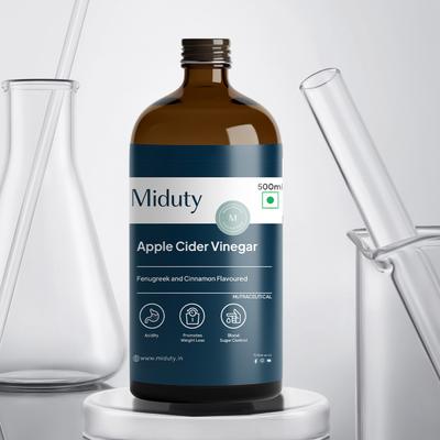 Miduty Apple Cider Vinegar -Stevia Liquid 500 ml - Apple Cider Vinegar - Acv