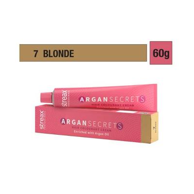 Streax Professional Argan Secret Hair Colourant Cream with Argan Oil - Blonde 7 60 gm - Crème