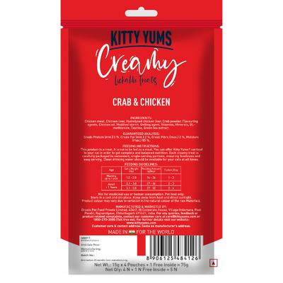Kitty Yums Creamy Crab & Chicken (Buy 4 Get 1 Free) 1's - Petfood