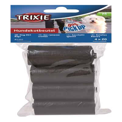 Trixie Dog Dirt Pick-UP Bags Refill - Black (Pack Of 4 X 20's) 1 s - Pet accessories