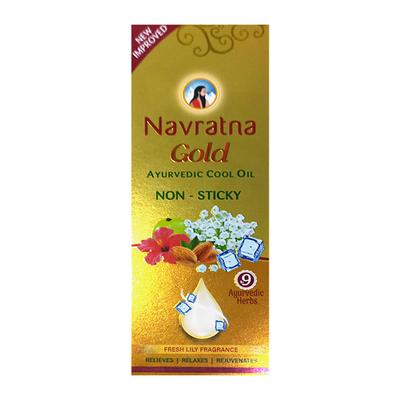 Navratna New Gold Ayurvedic Cool Oil Non Sticky 200 ml - Personal Care (Ayush)