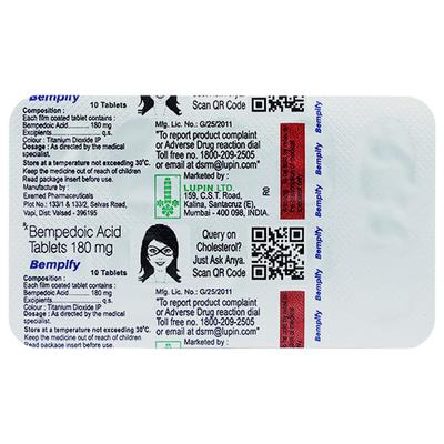 BEMPIFY 180 Tablet 10's - High Cholesterol-Dys