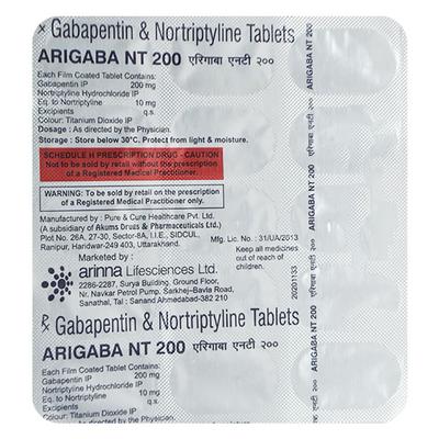 ARIGABA NT 200 Tablet 15's - Neuropathic Pain-Dru