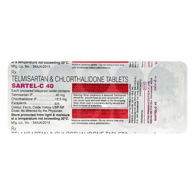 Sartel C 40mg Tablet 10'S - Hypertension-Ang