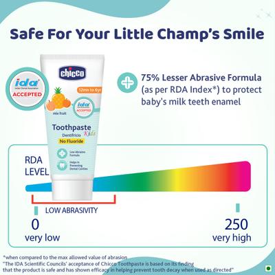 Chicco Kids Dentifrico No Fluride Toothpaste Mix Fruit Flavour 50 g - Baby Oral Care