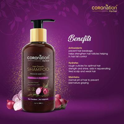 COROnation Herbal Red Onion Black Seed Oil Shampoo for Hair Fall Control 300 ml - Shampoos