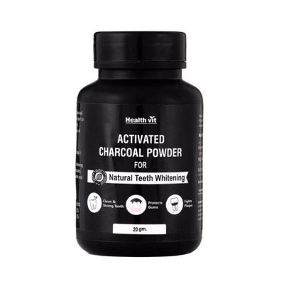 Healthvit Activated Charcoal Instant Teeth Whitening Powder 20 gm - General Health