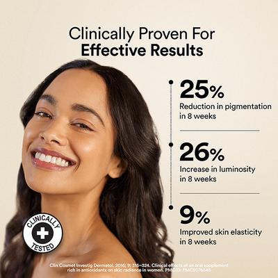 Wellbeing Nutrition Glow Korean Marine Collagen, Clinically Proven Type 1 and 3 Peptides, Skinax, Glutathione, Resveratrol, Pinacolada - 6 Sachets 60 gm - Multi-Vitamins