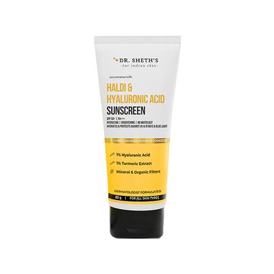 Dr. Sheth'S Haldi & Hyaluronic Acid SPF 50+ PA+++ Sunscreen 80gm - Face Sunscreen