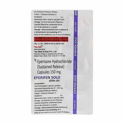 EPERIFEN SOLO Capsule 10's - Muscle Cramps/Spasticity-Mus