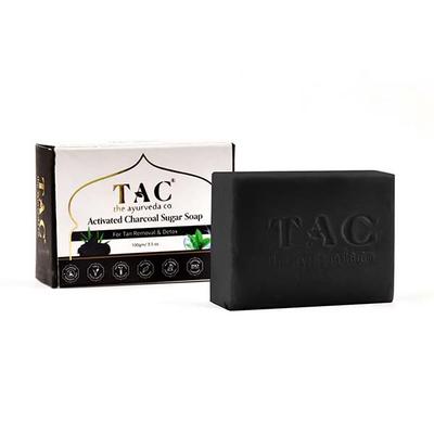 TAC The Ayurveda Co. Activated Charcoal Sugar Soap (Pack of 3 x 100 gm) - Personal Care (Ayush)