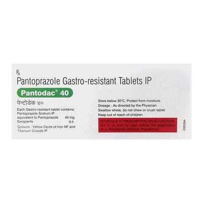 Pantodac 40mg Tablet 15'S - Ulcer/Reflux/Flatulence-Aaa