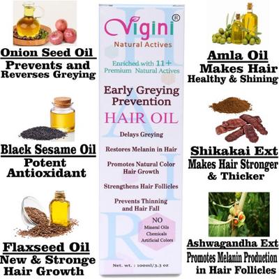 Vigini Early Greying Prevention Hair Oil 100 ml - Hair Oils