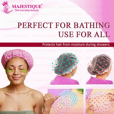 Majestique Premium Shower Cap Perfect for Use Home and Spa - Multicolor 1's - Loofahs & Sponges