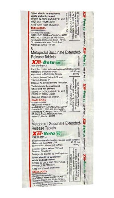 XM Beta 50mg Tablet 10'S - Hypertension-Bet