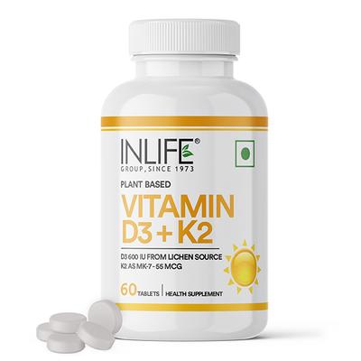 INLIFE Vitamin D3 K2 Veg Tablets 60's - Multi-Vitamins