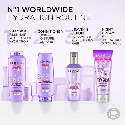 L'Oreal Paris Hyaluron Moisture 72H Moisture Filling Shampoo With Hyaluronic Acid 340 ml - Shampoos