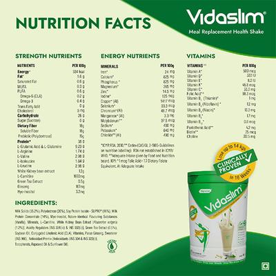 Vidaslim High Protein Meal Replacement for Weight Management Powder Jar - Vanilla Elixir Flavour 400 g - Weight Loss