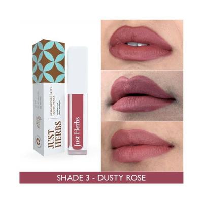 Just Herbs Ayurvedic Matte Liquid Lipstick with Long Lasting, Hydrating,Dusty Rose 2ml - Liquid Lipsticks