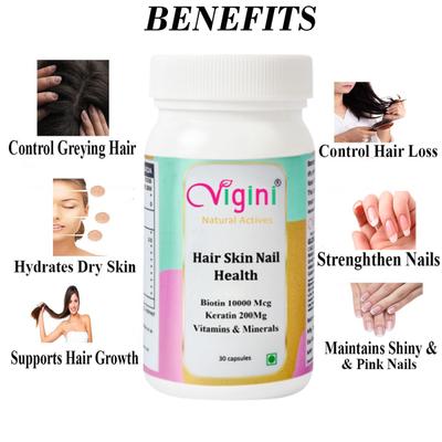 Vigini Hair Skin Nail Health Capsule 30's - Personal Care (Ayush)