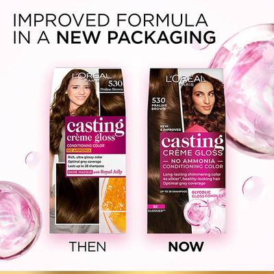 L'Oreal Paris Casting Creme Gloss Hair Color, 530 Praline Brown 87.5g+72ml 1's - Crème
