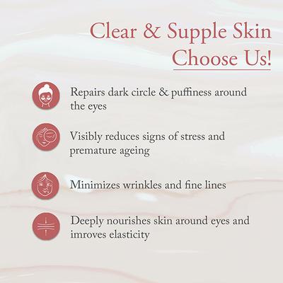 Glamveda Korean Glass Skin Rice & Ceramide Under Eye Cream Reduces Dark Circles & Puffiness 15 gm - Under Eye Creams & Serums