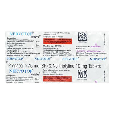 NERVOTOP Tablet 10's - Neuropathic Pain-Dru