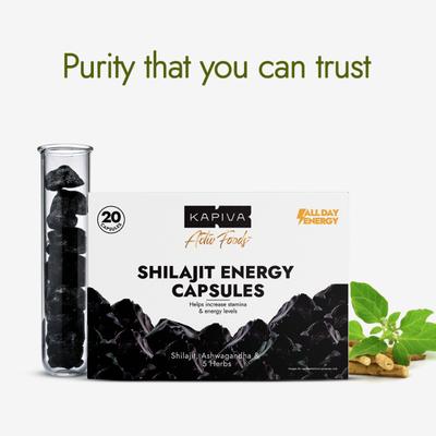 Kapiva Activ Foods Shilajit Energy Capsules 20's - Speciality Medicines