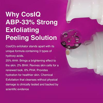 Cos-IQ ABP 33 percent Strong Exfoliating Peel AHA 25 percent plus PHA 6 percent plus BHA 2 percent 30ml - Scrubs & Exfoliants