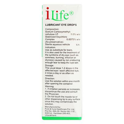 Ilife Lubricant 1.0% Eye Drops 10ml - Dry Eye-Olt