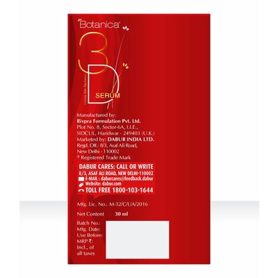 Botanica 3D Intense Skin Revitalizer Serum 30 ml - Face Mists