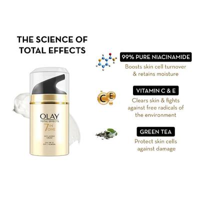 Olay Total Effects Day Anti-Aging Moisturiser (Spf 15) + Cleanser, 50G +100G 2's - Scrubs & Exfoliants