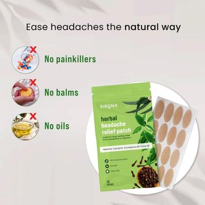Sirona Herbal Pain Relief Patches for Headaches and Migraine (Pack of 16) 1's - Others