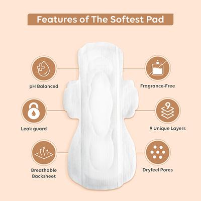 LAIQA Ultra Soft Day & Night Sanitary Pads for Women - Combo -15 Heavy Flow + 15 Moderate Flow + 2 Pantyliners 32's - Others