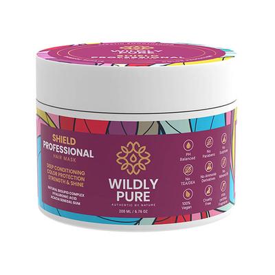 Wildly Pure Professional Plant Keratin Hair Mask Biolipid Formula Smoothening Shine Toxin 20 200 ml - Hair Masks & Packs