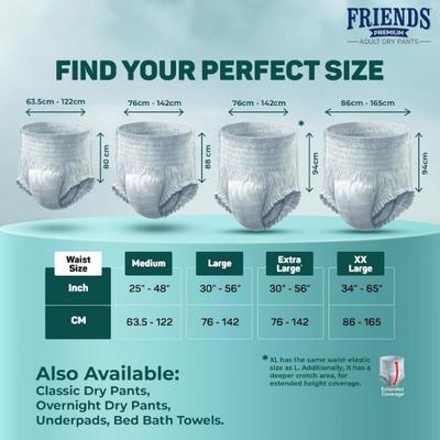 Friends Adult Diaper Pants-Premium (L) 10's - Adult Diapers & Pads
