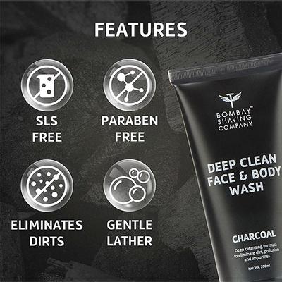 Bombay Shaving Company Charcoal Face & Body Wash 200 ml - Shower Gels & Body Wash