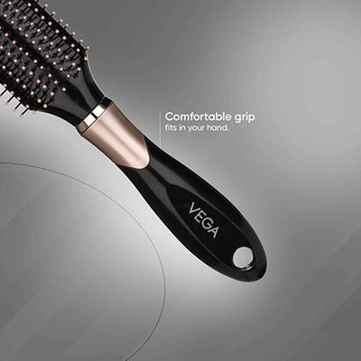 Vega Flat Hair Brush for Men and Women, Reduces Snags, Detangle and Tangles (E34-FB) 76 gm - Hair Brushes