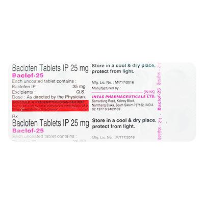 Baclof 25mg Tablet 10'S - Muscle Cramps/Spasticity-Mus