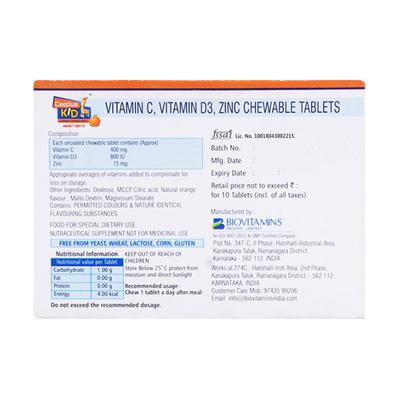 CEEPLUS KID ORANGE FLAVOUR Chewable Tablet 10's - Supplements-Vam