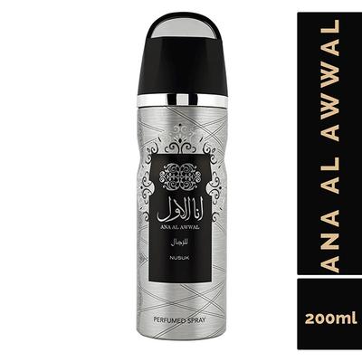 NUSUK Ana Al Awwal Deodorant For Men, Perfumed Body Spray 200 ml - Men Deodorants/Roll-Ons