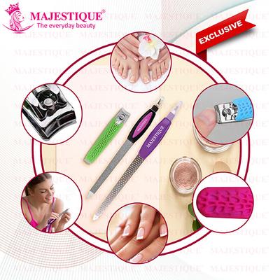 Majestique Nail Filers with Cuticle and Nail Clipper, Ultra Sharp Cutter - Multicolor 1's - Body Scrubbers & Brushes