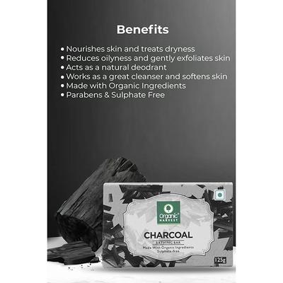 Organic Harvest Charcoal Bathing Bar 125 gm - Shower Gels & Body Wash