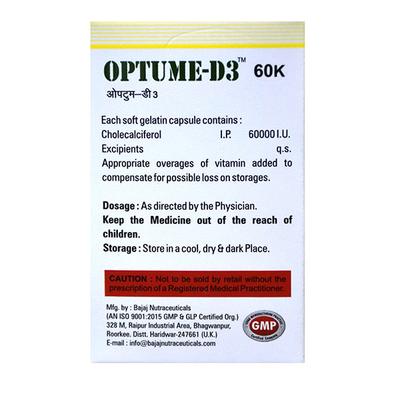OPTUME D3 60k Softgel Capsule 4's - Supplements-Vit