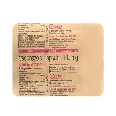 Nixitral 100mg Capsule 10'S - Fungal Infections-Anf