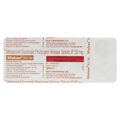 Vinicor XL 50mg Tablet 10'S - Hypertension-Bet