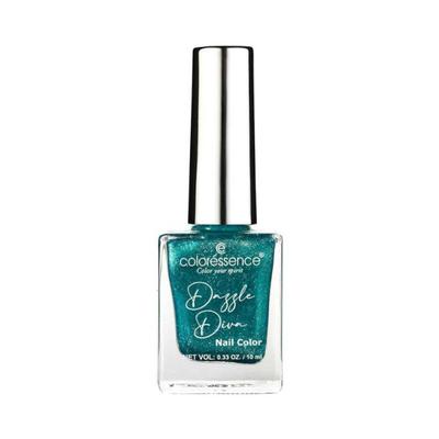 Coloressence Dazzle Diva Glitter Metallic Nail Paint -Aquamarine Color 10 ml - Nail Polish